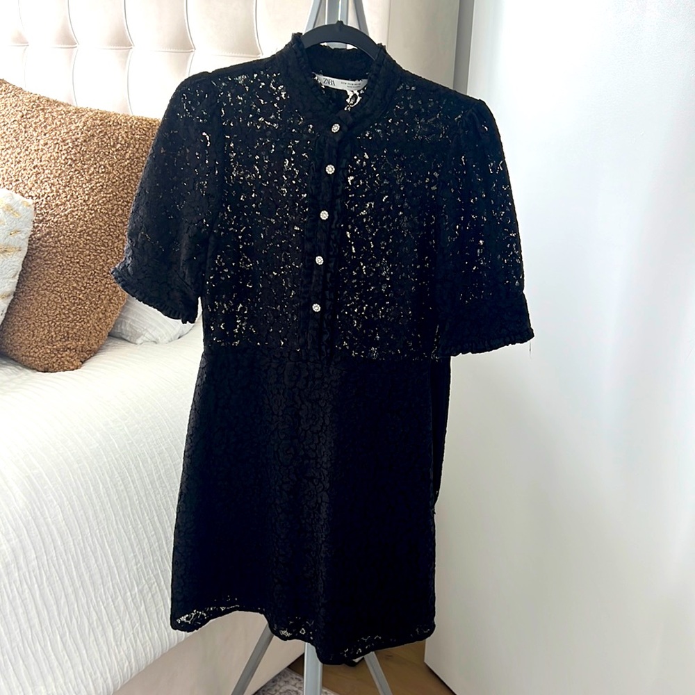 Zara Black Mini Dress, Size Medium, like new!